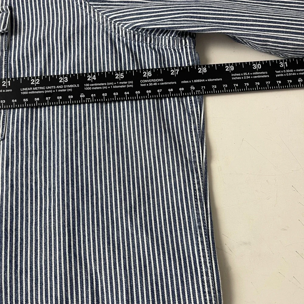 Levis Shirt Mens 2XL Blue Denim Western Pearl Snap Hickory Stripe Cowboy Ranch